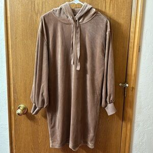 Calvin Klein Velvet Hooded Dress